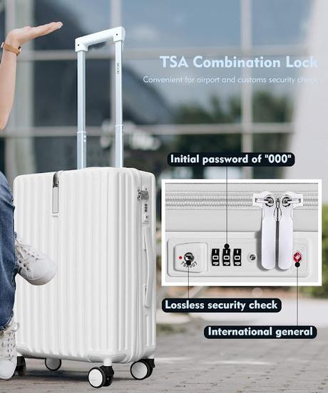 The ultimate details create your ultimate trip companion! 28-inch Large Checked Luggage with Spinner Wheels and TSA Lock