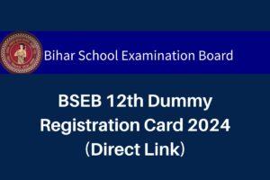 Bihar Board Class 12th Dummy Admit Card 2024