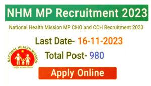 MP NHM Community Health Officer CHO Online 2023 | MP Recruitment 2023