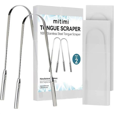 Stainless Steel Tongue Scraper with Case