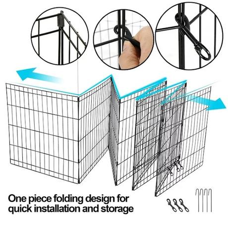 24-inch Foldable Metal Exercise Barrier - 8 Panels
