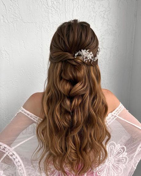 half up half down wedding hairstyles with braid _vanessaospina_