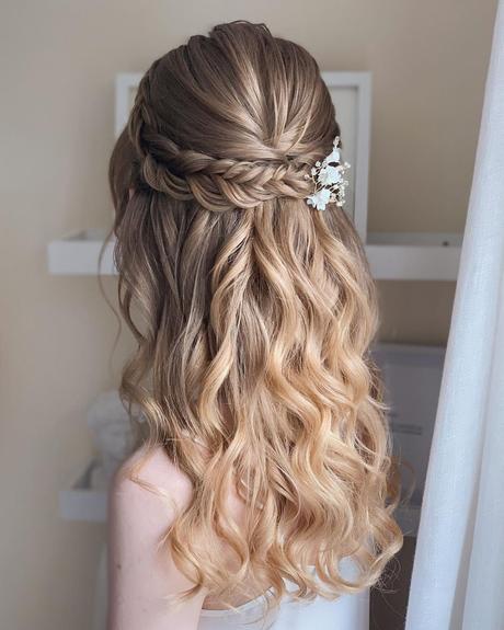 half up half down wedding hairstyles braided half up with pins bridal_hairstylist