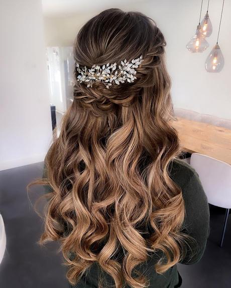half up half down wedding hairstyles curly on long hair with crystal vine mrs_updo