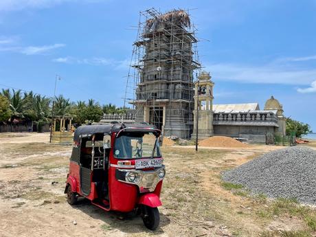 How To Visit Nainativu Island (Nagadeepa Island): A Truly Offbeat Adventure (2023) Punkudutivu-temple-with-red-tuk-tuk