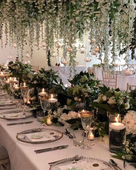wedding receptions greenery decorations candles