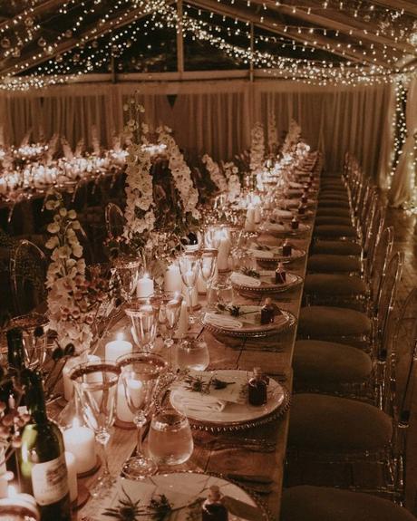 wedding receptions string lights decorations