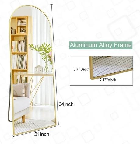Arched Standing Floor Mirror Full Body Mirror