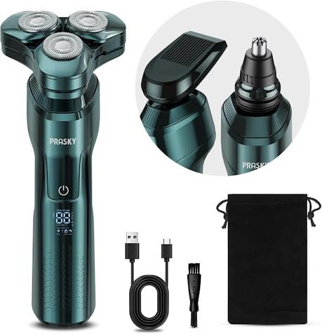3-in-1 Rechargeable Shaver, Rotary LED Display