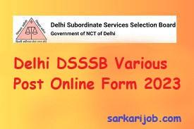 Delhi DSSSB 03/2023 Various Post Online Form 2023 | DSSSB Recruitment 2023