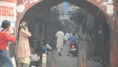 A view of the entrance to Katra Neel, a popular place for shopping in Chandni Chowk.