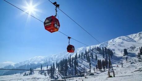 Gondola Cable Car Ride Shot of One of the Amazing Places to Visit in India for Couples