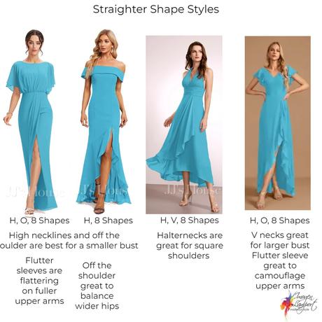 Bridesmaid Dresses to Flatter Each Figure straighter shapes