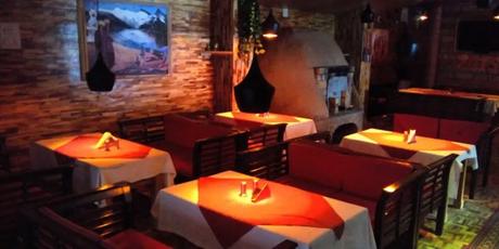 Well decorated and well lit tables in a hotel