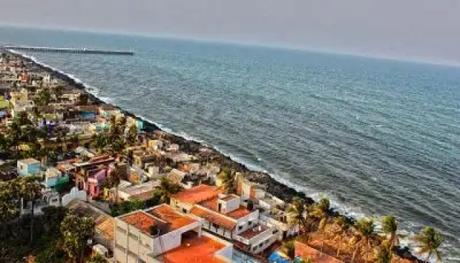 Enjoying stunning sunrise at Rock Beach is one of the amazing things to do in Pondicherry