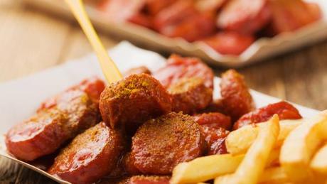 Traditional German currywurst