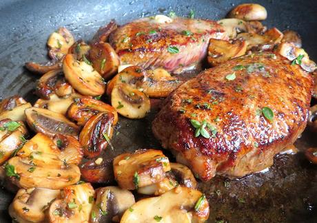 Herb Garlic Butter Steak and Mushrooms