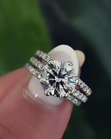 engagement ring ideas pave band ring