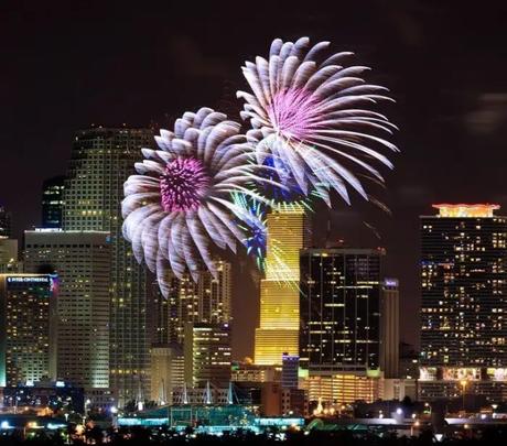 The Florida New Year celebrations witness a floral display of fireworks during New Year Celebrations