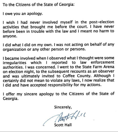 Letters Of Apology To The People Of Georgia