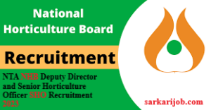 NTA NHB Deputy Director and  SHO Recruitment 2023