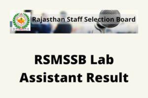 RSMSSB Lab Technician / Radiographer Final Revised Result 2023