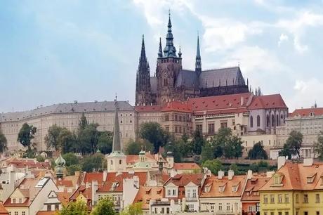 A stunning view of the famous castle in Prague which is one of the best places to visit in Europe in April