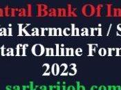 Central Bank India Safai Karmchari Staff Online Form 2023