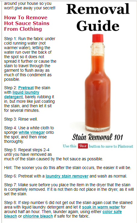 How To Get Hot Sauce Out Of Clothes?  