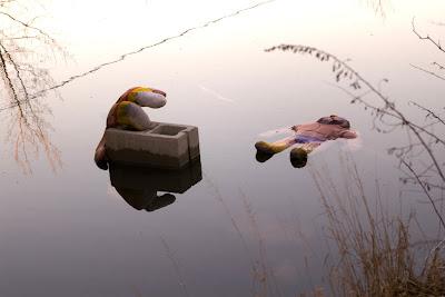 Dead and abandoned, cloth wrestler dolls