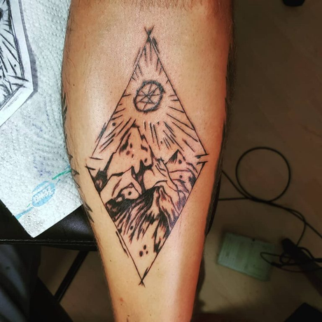 Abstract Hill Tattoo Design 