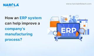 How does an ERP system help in manufacturing process?