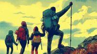Simple fall hiking tips to keep your family warm and safe AI generated illustration of family hiking in the fall