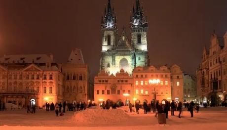 snowfall in Prague