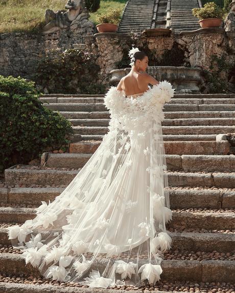 pollardi fashion group wedding dresses with cape 3d floral sexy innocentia