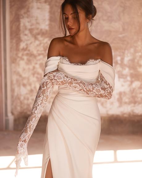pollardi fashion group wedding dresses sweetheart strapless neckline with long sleeves yedyna