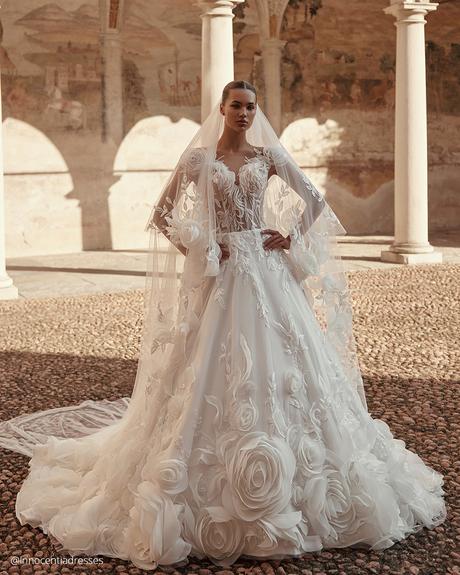 pollardi fashion group wedding dresses 3d floral with veil innocentia