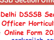 DSSSB Section Officer Horticulture Online Form 2024