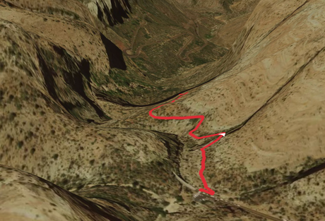 3D Map of the canyon overlook trail