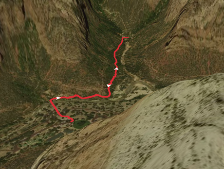 3D Map of the Emerald pools trail