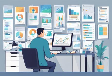 A person sitting at a desk looking at a computer

Description automatically generated