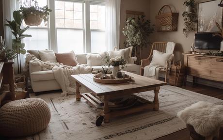 Farmhouse coffee table with caster wheels