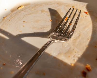 Friday Fotos: Breakfast, before and after, fork in the middle