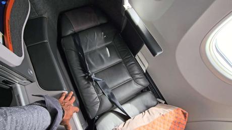The Seat for Singapore - Siem Reap Business Class Flight has Lie-Flat Features