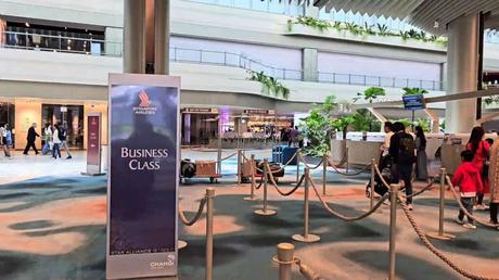 Checking-in at Changi Airport's Business Class Counter