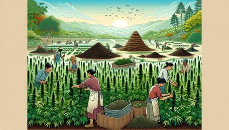 cultivating organic hemp buds