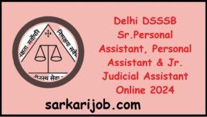 Delhi DSSSB Sr.PA, PA & Jr. Judicial Assistant Online 2024