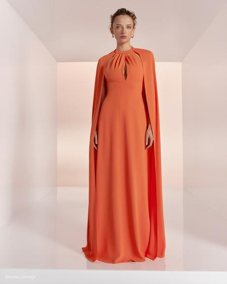 wona concept mother of the bride dresses orange elegant halter simple with cape