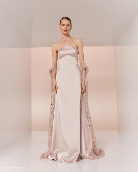 wona concept mother of the bride dresses blush with sequined cape strapless neckline simple
