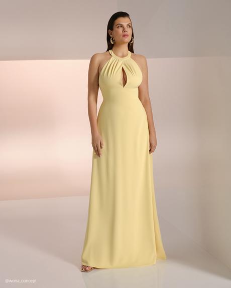 wona concept mother of the bride dresses yellow halter neckline simple